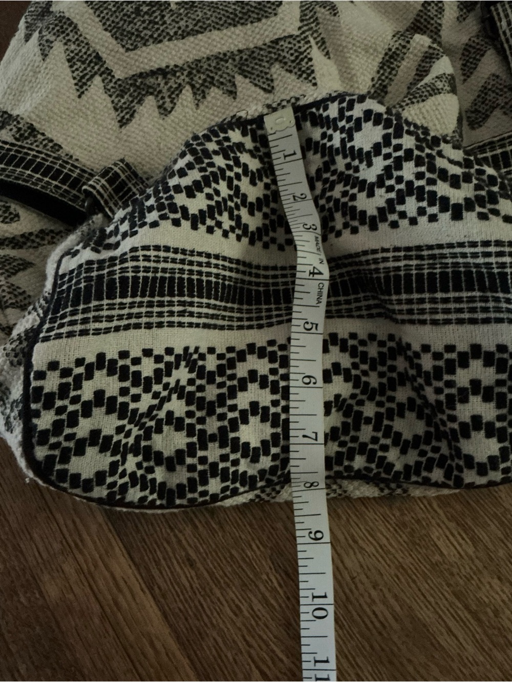 Mossimo Supply Co. Black and Cream Patterned Boho Backpack - Picture 5 of 5